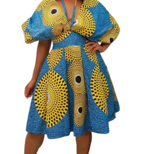 Neffy Bahamian Color Ankara Dress